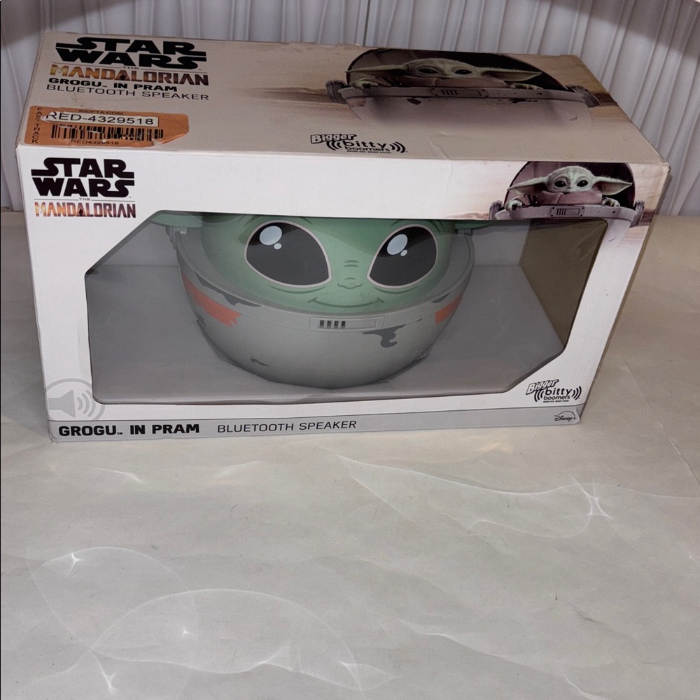 Star Wars Bigger bitty BlueTooth Speaker 8" Grogu in Pram 8hr playtime NIB